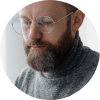 Image of man on round shape icon