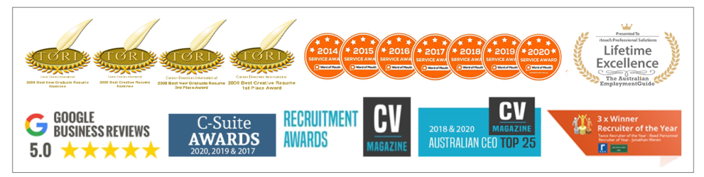 Resume writer services awards banner on transparent background
