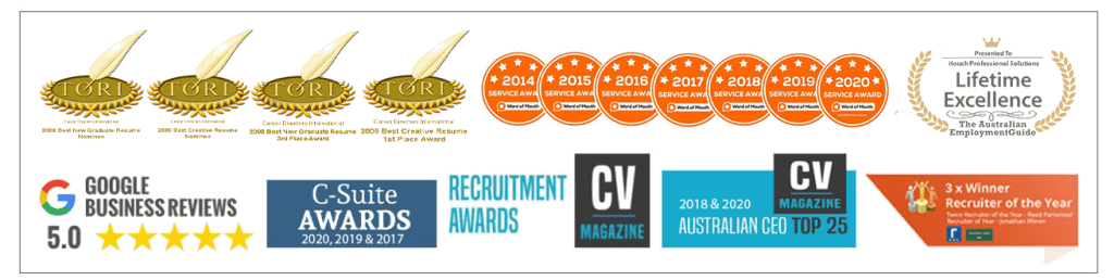 Resume writer services awards banner on transparent background