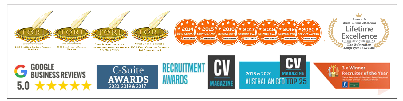 Resume writer services awards on transparent background