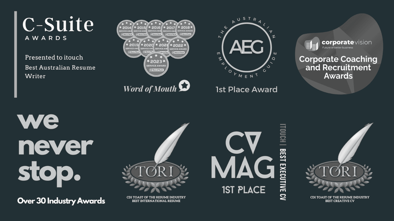 Over 30 Resume Writer Awards