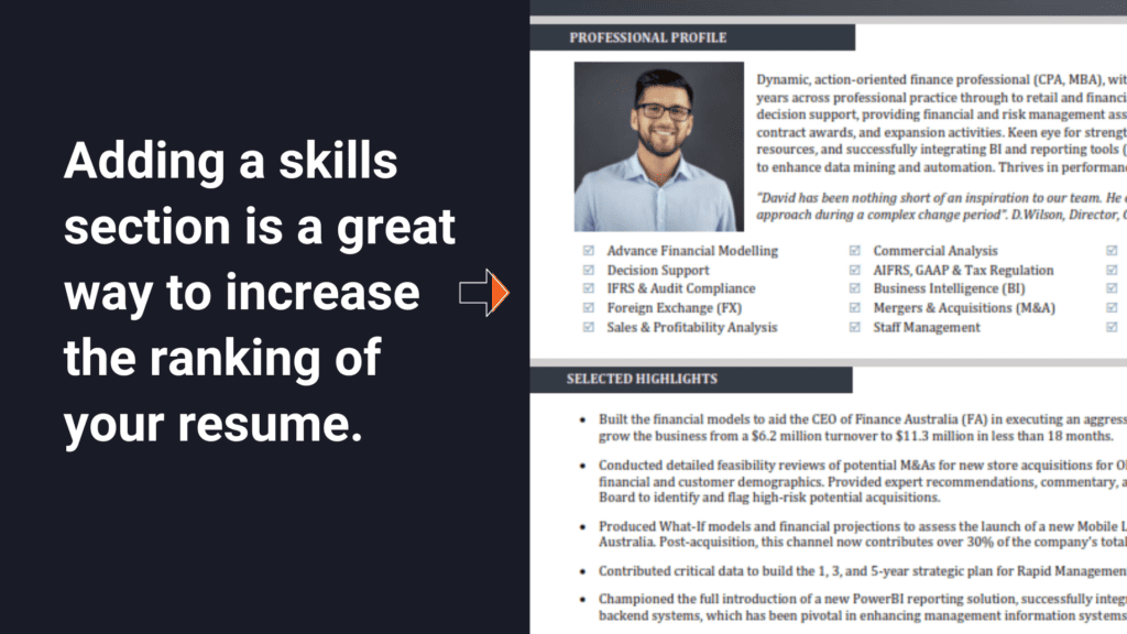ATS Written Resume Example Image