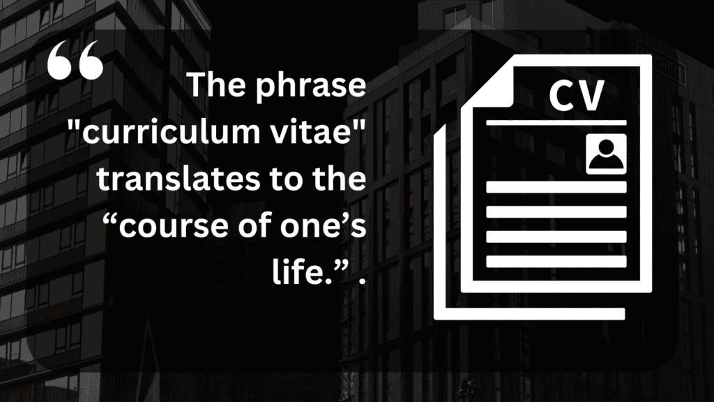 the meaning of curriculum vitae